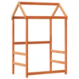 viaszbarna tömör fenyőfa ágykeret tetővel 90 x 190 cm