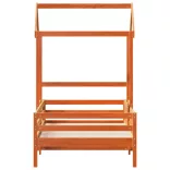 viaszbarna tömör fenyőfa ágykeret tetővel 75 x 190 cm