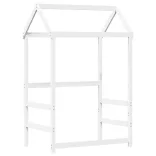 fehér tömör fenyőfa ágy és pad szett tetővel 100 x 200 cm