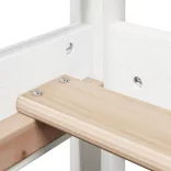 fehér tömör fenyőfa ágy és pad szett tetővel 100 x 200 cm