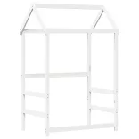 fehér tömör fenyőfa ágy és pad szett tetővel 75 x 190 cm