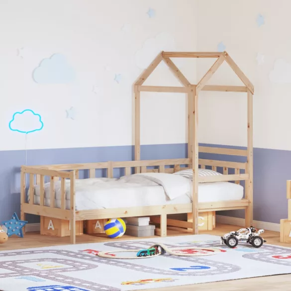 tömör fenyőfa kanapéágy tetővel 80 x 200 cm