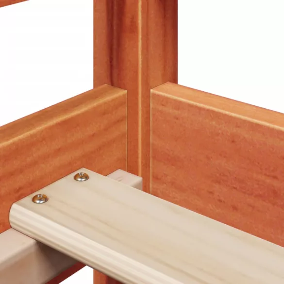 viaszbarna tömör fenyőfa kanapéágy tetővel 90 x 200 cm