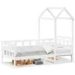 fehér tömör fenyőfa kanapéágy tetővel 80 x 200 cm