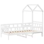 fehér tömör fenyőfa kanapéágy tetővel 80 x 200 cm