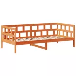 viaszbarna tömör fenyőfa kanapéágyszett tetővel 90 x 200 cm