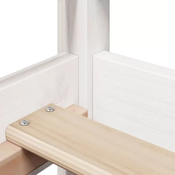 fehér tömör fenyőfa kanapéágyszett tetővel 80 x 200 cm