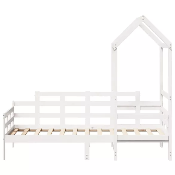 fehér tömör fenyőfa kanapéágy tetővel 80 x 200 cm