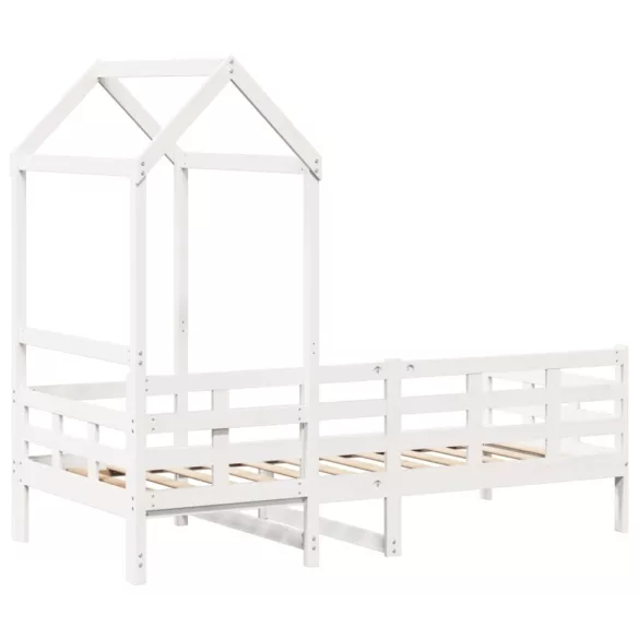 fehér tömör fenyőfa kanapéágy tetővel 80 x 200 cm