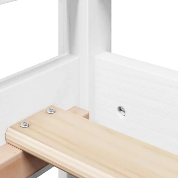 fehér tömör fenyőfa kanapéágy tetővel 80 x 200 cm