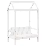 fehér tömör fenyőfa kanapéágy és pad tetővel 80 x 200 cm