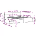 tömör fenyőfa ágy matrac nélkül 200 x 200 cm
