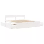 fehér tömör fenyőfa ágy matrac nélkül 200 x 200 cm