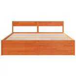 viaszbarna tömör fenyőfa ágy matrac nélkül 200 x 200 cm