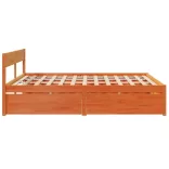 viaszbarna tömör fenyőfa ágy matrac nélkül 200 x 200 cm