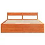 viaszbarna tömör fenyőfa ágy matrac nélkül 180 x 200 cm