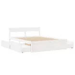 fehér tömör fenyőfa ágy matrac nélkül 150 x 200 cm