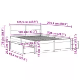 tömör fenyőfa ágykeret ágy matrac nélkül 120 x 200 cm
