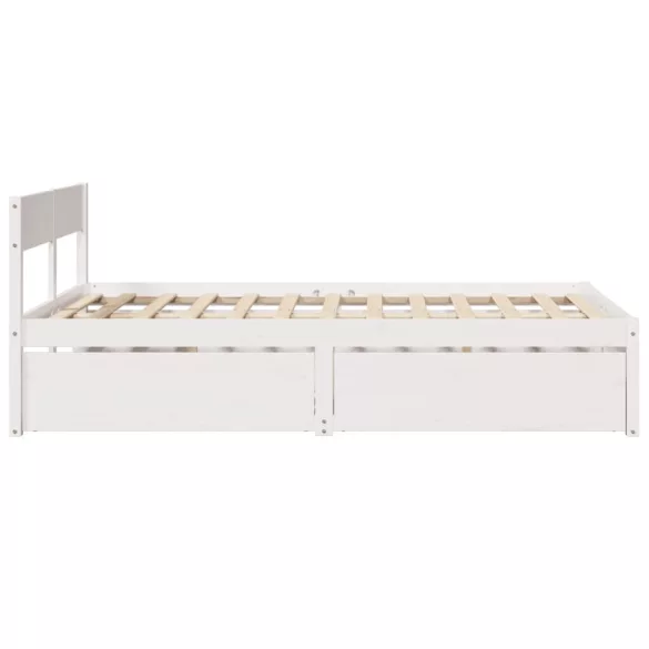 fehér tömör fenyőfa ágy matrac nélkül 140x190 cm