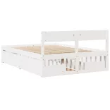 fehér tömör fenyőfa ágy matrac nélkül 135 x 190 cm