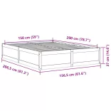 viaszbarna tömör fenyőfa ágy matrac nélkül 150 x 200 cm