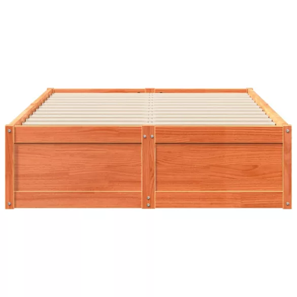 viaszbarna tömör fenyőfa ágy matrac nélkül 120 x 200 cm