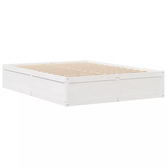 fehér tömör fenyőfa ágy matrac nélkül 140x190 cm