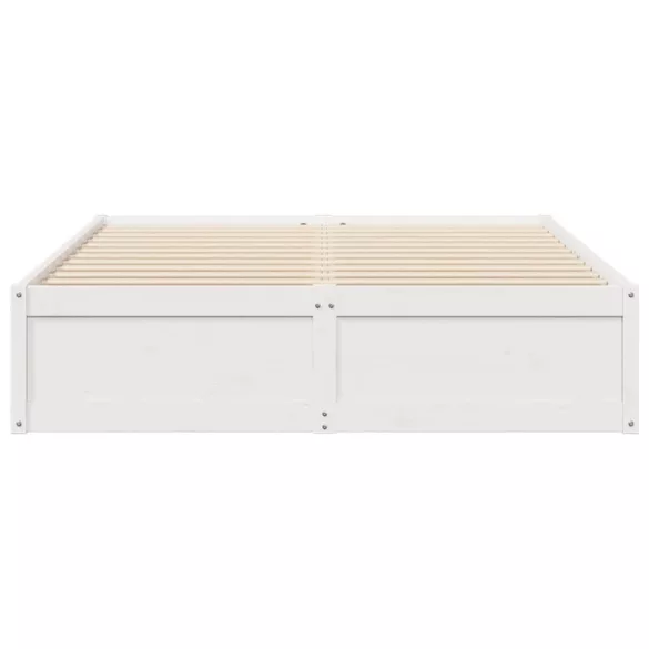 fehér tömör fenyőfa ágy matrac nélkül 140x190 cm