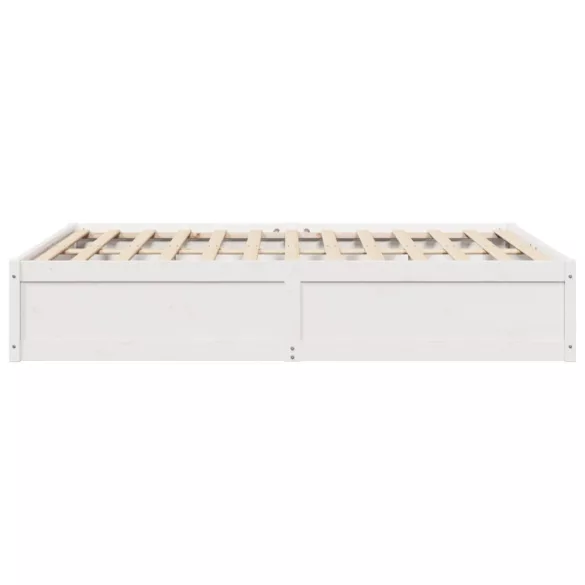 fehér tömör fenyőfa ágy matrac nélkül 140x190 cm