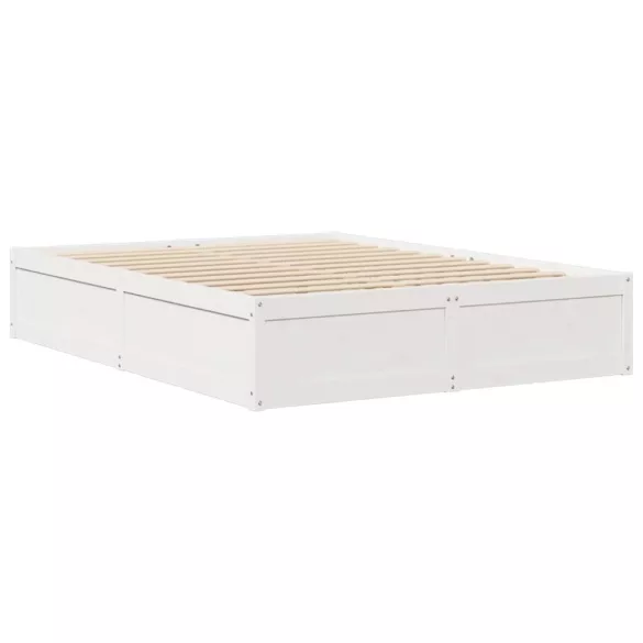 fehér tömör fenyőfa ágy matrac nélkül 140x190 cm