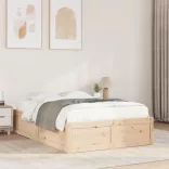 tömör fenyőfa ágy matrac nélkül 135 x 190 cm