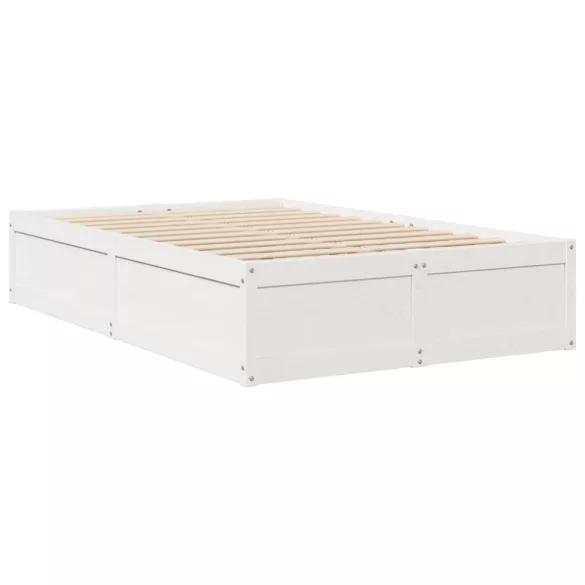 fehér tömör fenyőfa ágy matrac nélkül 135 x 190 cm