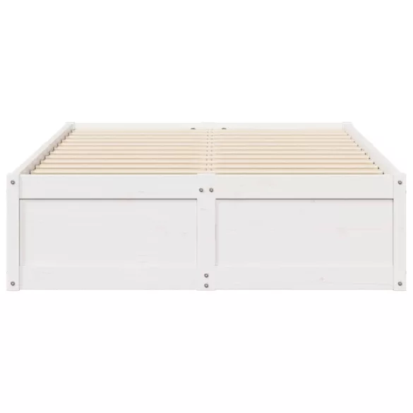 fehér tömör fenyőfa ágy matrac nélkül 135 x 190 cm