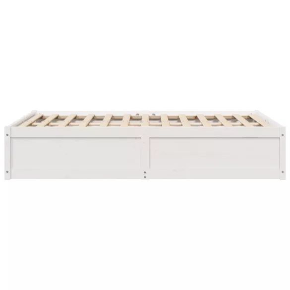 fehér tömör fenyőfa ágy matrac nélkül 135 x 190 cm