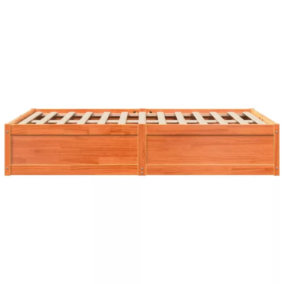 viaszbarna tömör fenyőfa ágy matrac nélkül 120 x 190 cm