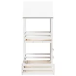 fehér tömör fenyőfa ágy emelettel és tetővel 80 x 200 cm