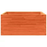 viaszbarna tömör fenyőfa kerti virágláda 100 x 100 x 46 cm
