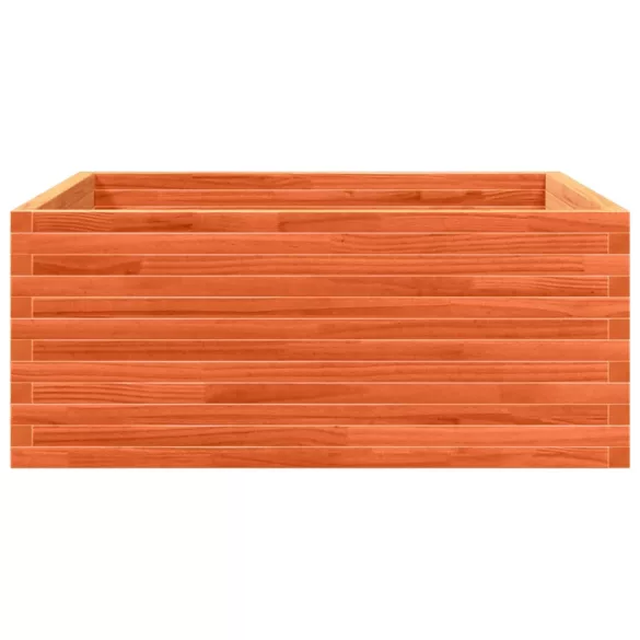 viaszbarna tömör fenyőfa kerti virágláda 110x110x46 cm