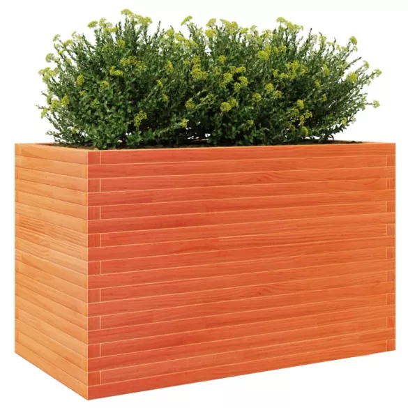 viaszbarna tömör fenyőfa kerti virágláda 110 x 60 x 68,5 cm