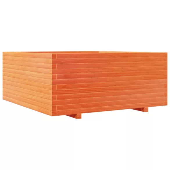 viaszbarna tömör fenyőfa kerti virágtartó 110 x 110 x 49,5 cm