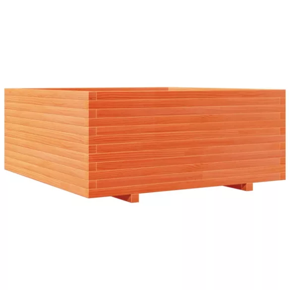 viaszbarna tömör fenyőfa kerti virágtartó 110 x 110 x 49,5 cm