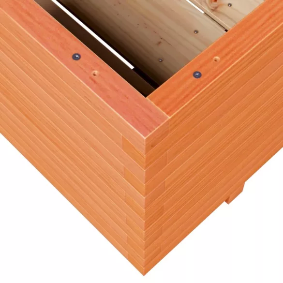 viaszbarna tömör fenyőfa kerti virágtartó 110 x 110 x 49,5 cm