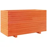viaszbarna tömör fenyőfa kerti virágtartó 90 x 40 x 49,5 cm