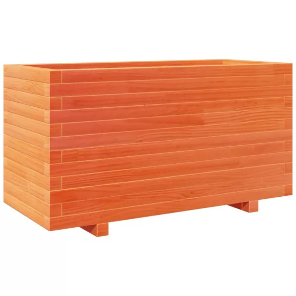 viaszbarna tömör fenyőfa kerti virágtartó 90 x 40 x 49,5 cm
