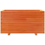 viaszbarna tömör fenyőfa kerti virágtartó 90 x 40 x 49,5 cm