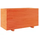 viaszbarna tömör fenyőfa kerti virágtartó 90 x 40 x 49,5 cm
