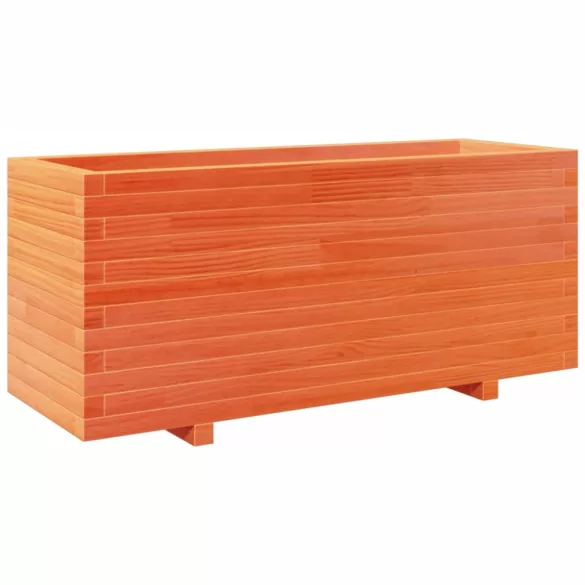viaszbarna tömör fenyőfa kerti virágtartó 110 x 40 x 49,5 cm
