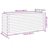 viaszbarna tömör fenyőfa kerti virágtartó 110 x 40 x 49,5 cm