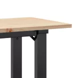 tömör fenyőfa és acél dohányzóasztal O-vázzal 110x40x45 cm