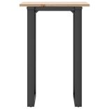 tömör fenyőfa és acél étkezőasztal O-vázzal 50x50x75 cm